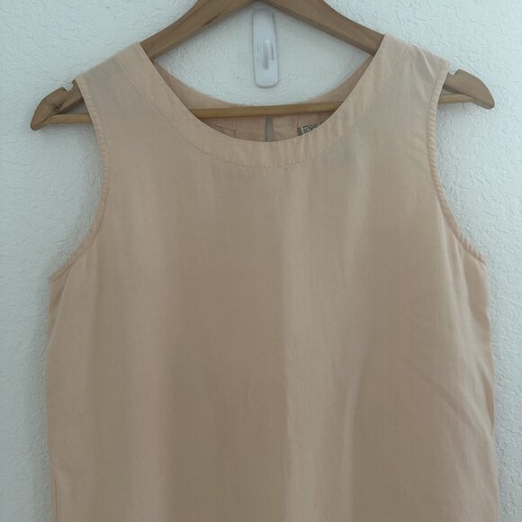 Laura Martin Collection‎ Tank Top Womens M Peach 100% Silk Sleeveless Minimalist - Picture 3 of 10